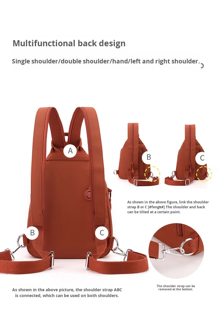 Mini Waterproof Anti-theft Women's Chest Bag 2025 New Simple Versatile Fashion Oxford Cloth Casual Small Mini Women's Backpack
