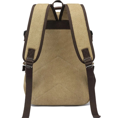 Durable Vintage Custom logo Canvas Laptop Backpack Bag Men Women Rucksack Bookbags School Backpack