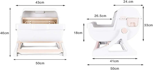 Plastic Cat Litter Box Flip Lid Semi-Automatic Quick Cleaning Luxury Cat Toilet Tray PP Resin Pet Litter Pan Cat Products