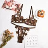 Night Wear Sexy Lace Two Piece Set Bra and G String Briefs Panty Set Transparent Erotic Sexy Lingerie Woman Lingerie Erotic