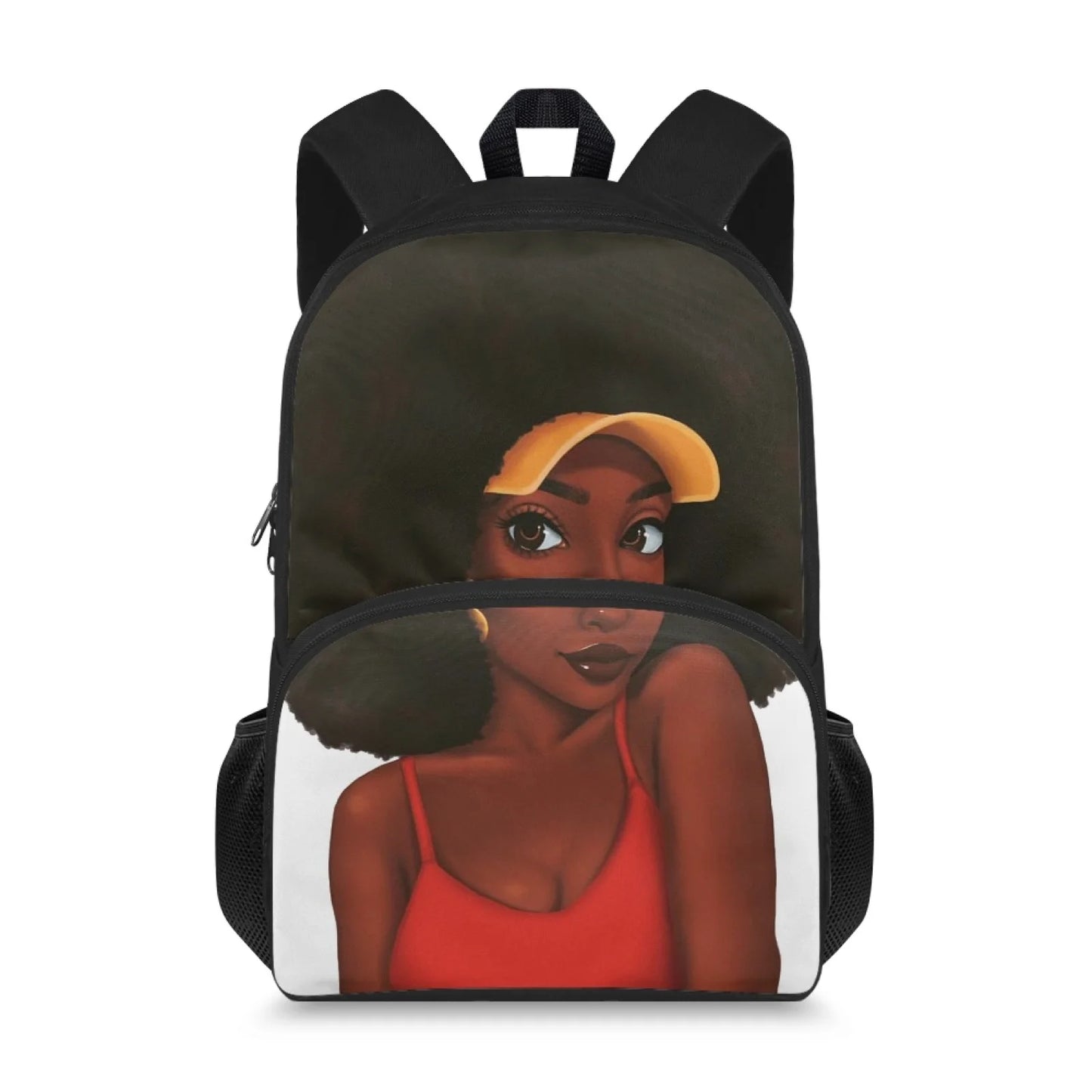 Cute Design Two Pocket African Black Arts Print Large Capacity Kids Backpacks Bag Unisex School Backpack for Children Boys Girls