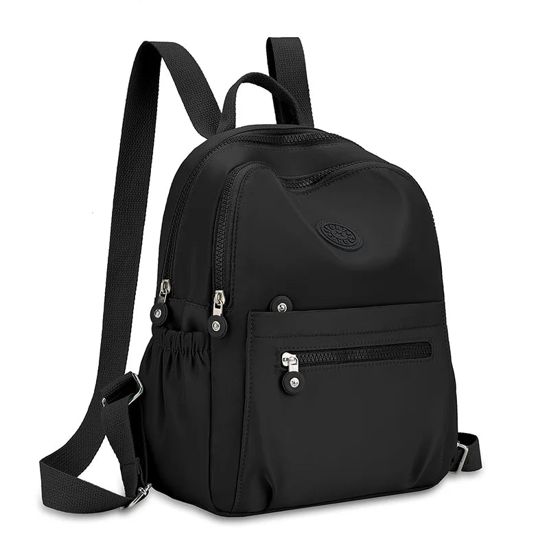 Nylon Fabric Multi Compartment Practical Women's Backpack for Outdoor Commuting, Versatile Zipper Closure,  Single Shoulder Bag