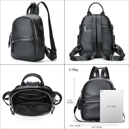 Designer Ladies Lightweight Genuine Leather Convertible Shoulder Satchel Bag Luxury Travel  Work Backpack for Women