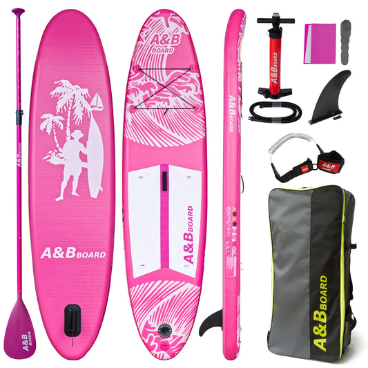 Stock YASKA AB-01 Heat Welded UV Printed Double Layer All-Around Inflatable SUP Paddle Board 10'6''x30''x6'' Portable 150kg Max