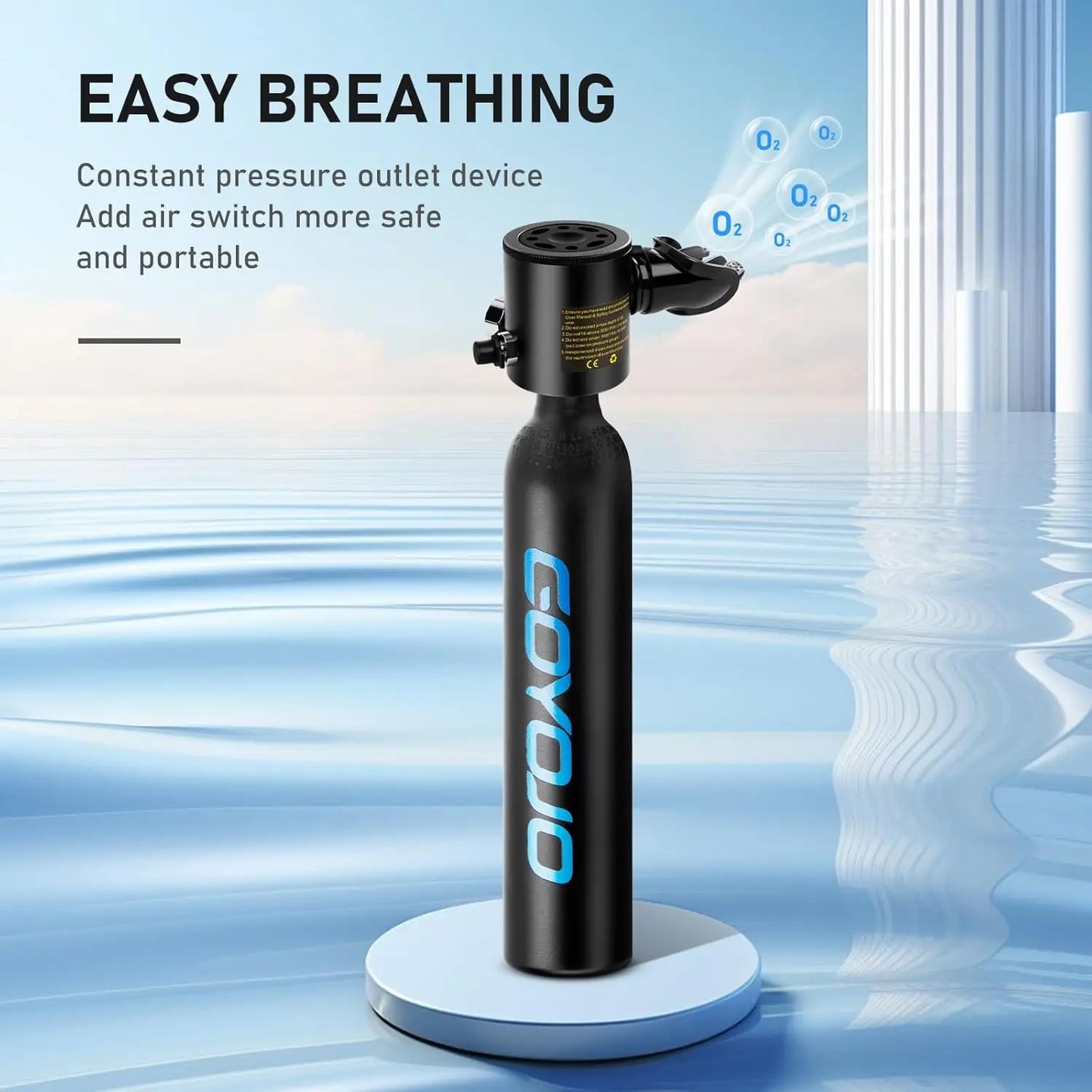 GOYOJO Scuba Tank  6-10 Minutes Portable Lungs Air Buddy 0.5L Mini Diving Equipment Underwater Breath System Cylinder Oxygen