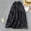 Boutique Wholesale 2025 Spring New Fashion Retro High Waist Versatile Slimming A-line Elegant Women's Half Skirt