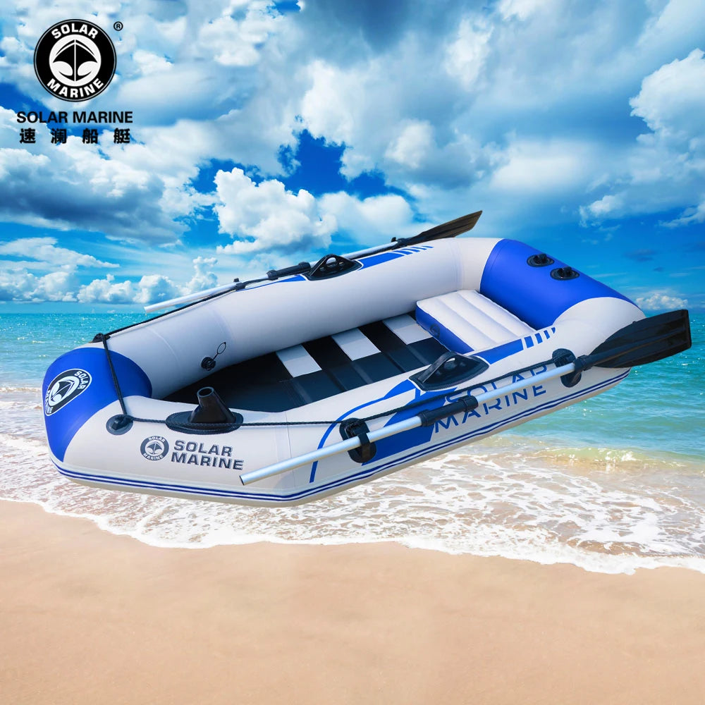 B175 1 Person 175cm Inflatable Rowing Boat Kayak Canoe Drifting Raft Dinghy Hovercraft Outdoor Fishing Diving Surfing Wood Floor