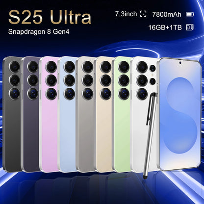 OEM S25 Ultra 5G Smartphones with 108MP Rear Camera 16GB+1TB Dual SIM 4K Screen Resolution CDMA Support Mobile Phone