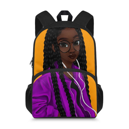 Cute Design Two Pocket African Black Arts Print Large Capacity Kids Backpacks Bag Unisex School Backpack for Children Boys Girls