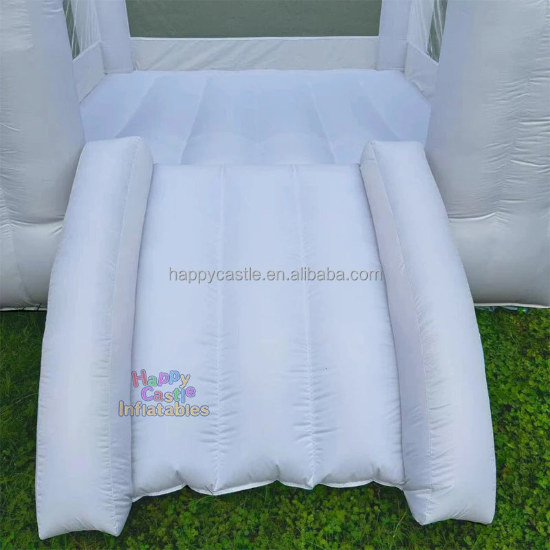 Ready to Ship 8ft  White  Pastel rainbow Bounce House Inflatable Bouncer Bouncy Castle for Kids Fun Indoor and Outdoor Games