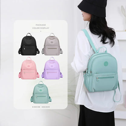 Nylon Fabric Multi Compartment Practical Women's Backpack for Outdoor Commuting, Versatile Zipper Closure,  Single Shoulder Bag