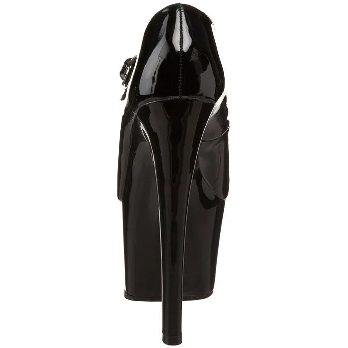 Spring and Autumn New Black Round Head Shallow Mouth 17cm Thin Heel Platform High-heeled Single Shoes T-stage Model Walk Show Hi
