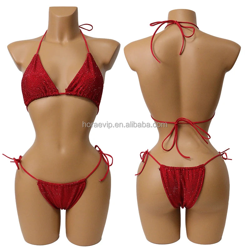 S573 Hot Rhinestone Beach Wear New Color Swimsuit Fabric Swimwear Crystal Bikini