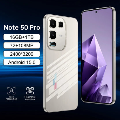 Original Note 50 Pro Power 5G Smartphone with 108MP Camera Deca Core Processor 1TB Storage 7.3 Inch Display Global Version