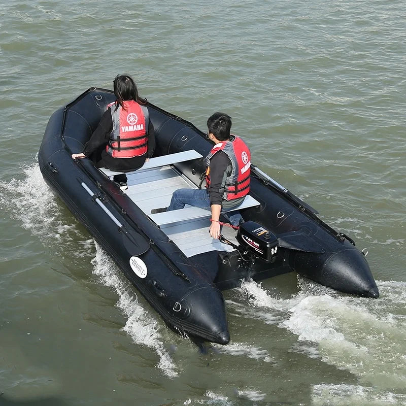 Havospark HW-R01 1 Person Inflatable Kayak Fishing Boat with LDPE/HDPE Hull Black Color Drifting Ready