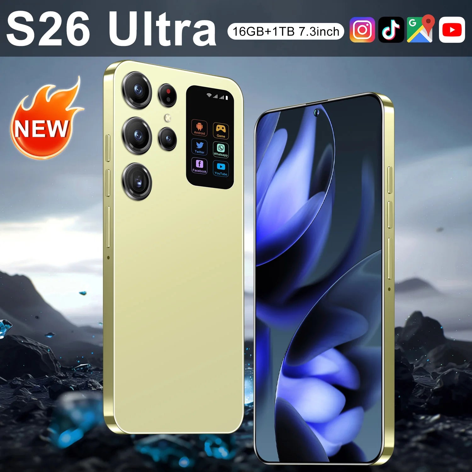 2025 Original S26 ultra Phone S26 4g Smartphone New Arrival 7.3 Inch 16GB+1TB Phone Unlocked Android Mobile Phones