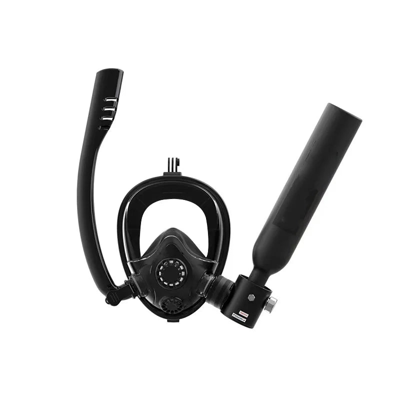 Underwater  Mini Scuba Tank Set with Snorkel Mask 0.5L Portable with Full Face Diving Mask  with High Pressure Pump
