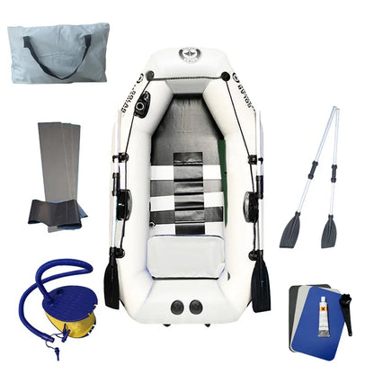 100% Full Heat Welded 5.7 ft 175 cm Single Person Fishing Boat PVC Inflatable Kayak 0 Glue Against Saltwater and Sunlight UV