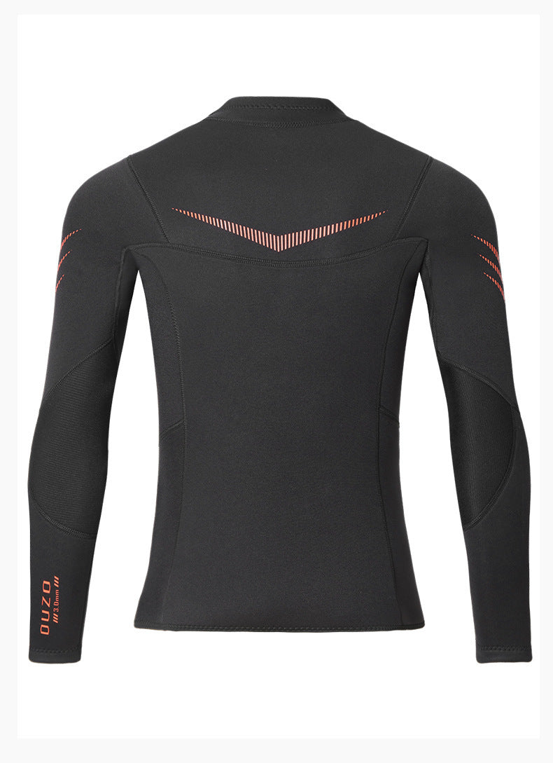 Wetsuit Tops Men and Women Vest 3mm Neoprene Long Sleeve Jacket Surfing Swimming Front Zip Wet Suit for Water Sports Shirt/Pants