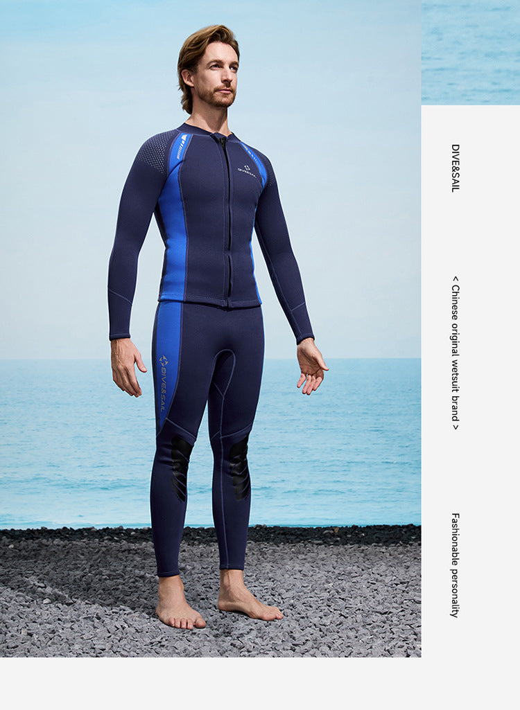 2025 New Men Women Wetsuit Top 3mm Neoprene Wetsuit Jacket Long Sleeve Front Zipper Swimsuit Surfing Diving Tops for Water Sport