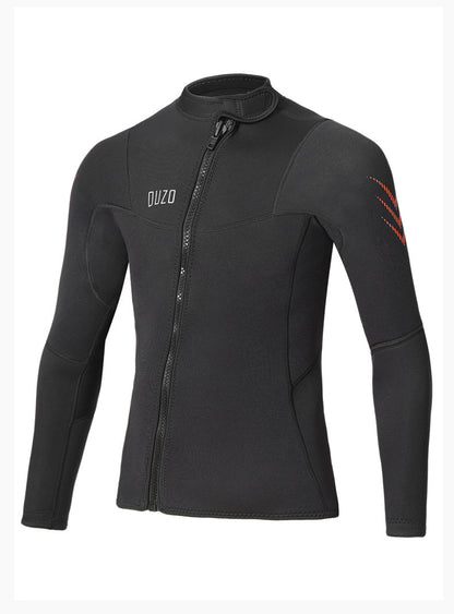 Wetsuit Tops Men and Women Vest 3mm Neoprene Long Sleeve Jacket Surfing Swimming Front Zip Wet Suit for Water Sports Shirt/Pants