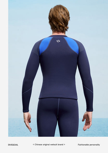 2025 New Men Women Wetsuit Top 3mm Neoprene Wetsuit Jacket Long Sleeve Front Zipper Swimsuit Surfing Diving Tops for Water Sport