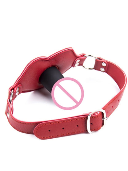 Adult Sex Products Silicone Dildos Gag  Leather Harness Open Mouth Gag Bondage BDSM Sex Toys for Couple Adult Games Erotic Toys