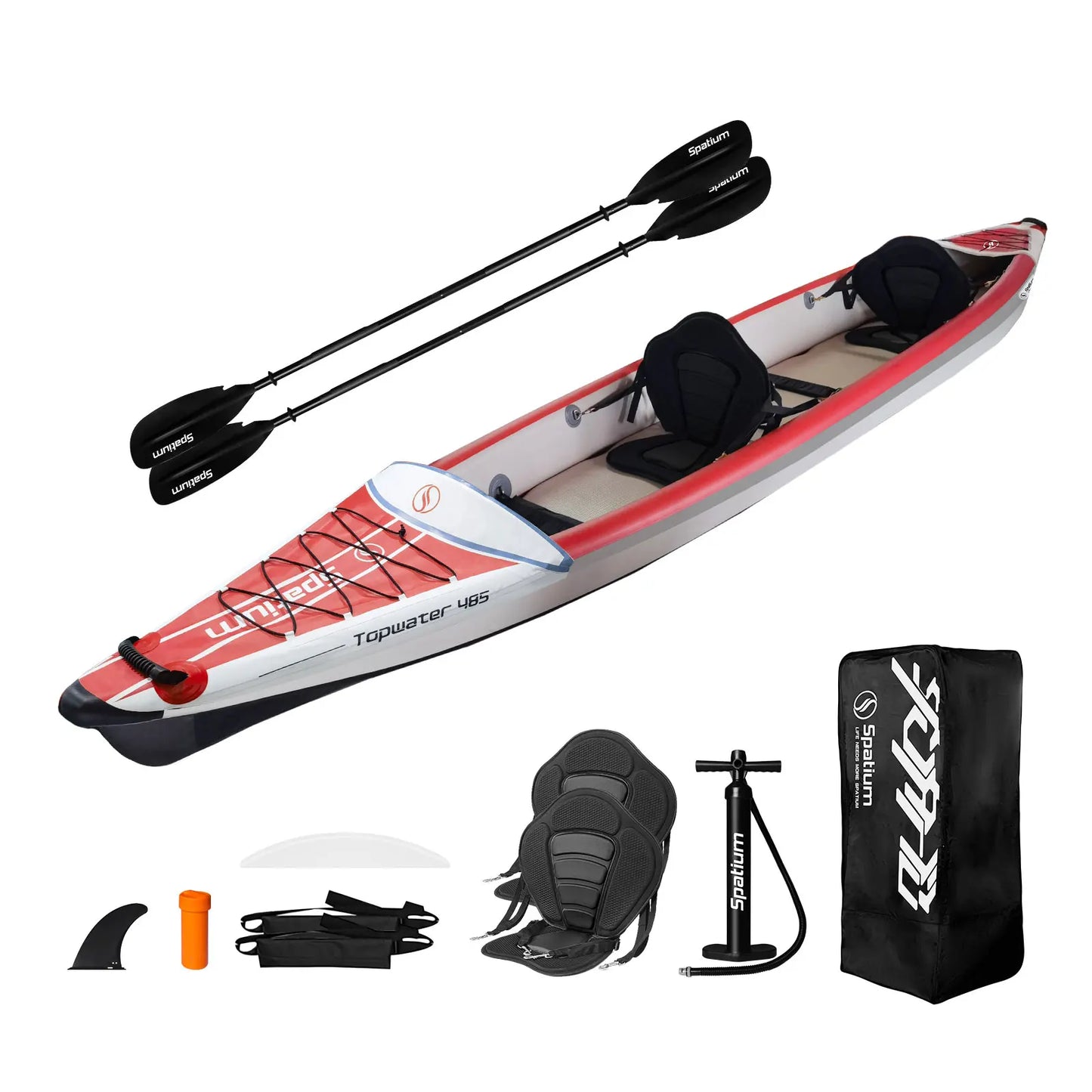 Spatium Inflatable Kayak PVC Fishing Boat 1-3 Person For Water Sports Surfing Rafting Touring Inflatable Kayak With Paddle,Seat