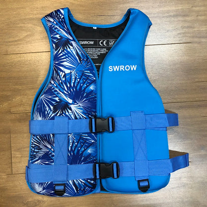 Portable fashion adult children's life jacket neoprene swimming life jacket water sports fishing kayak surfing life jacket 2023