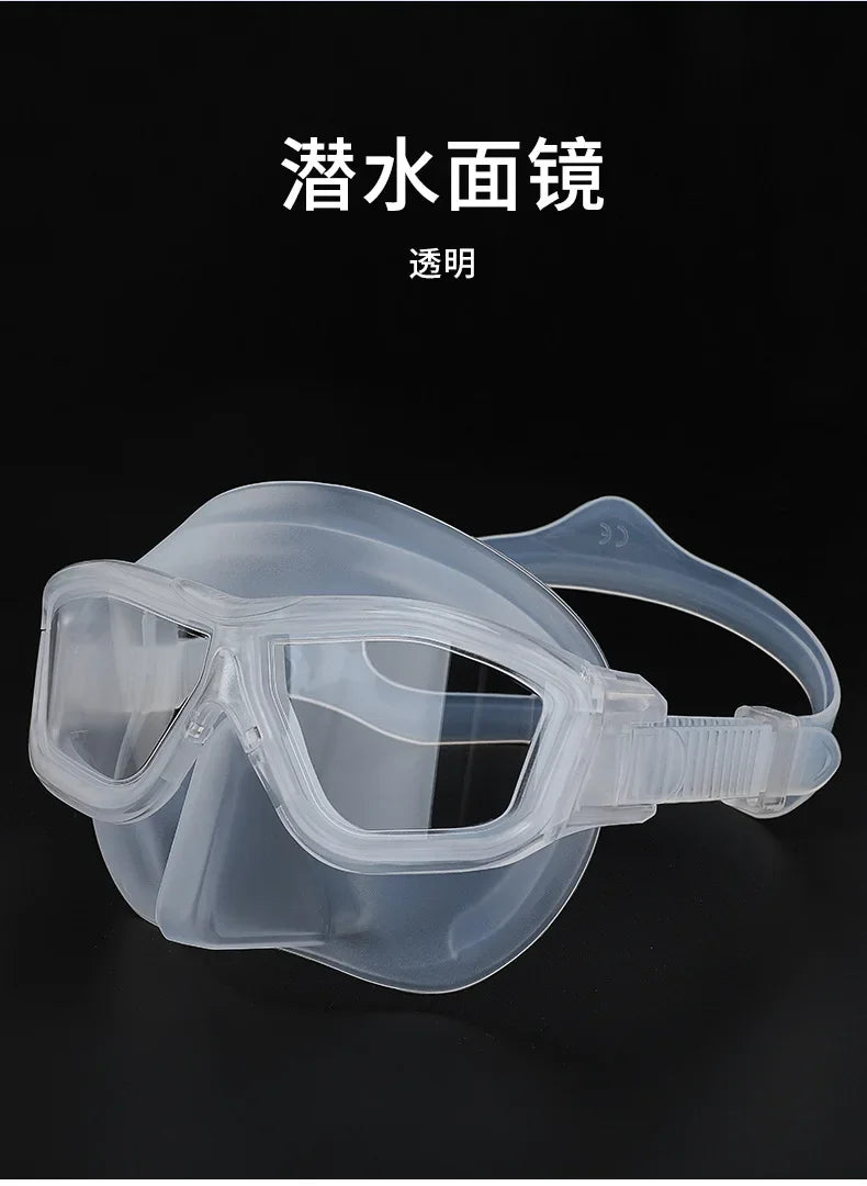 Professional Anti-fog HD Large Frame Diving Goggles Full Face Snorkeling Mask Freediving Scuba Equipment
