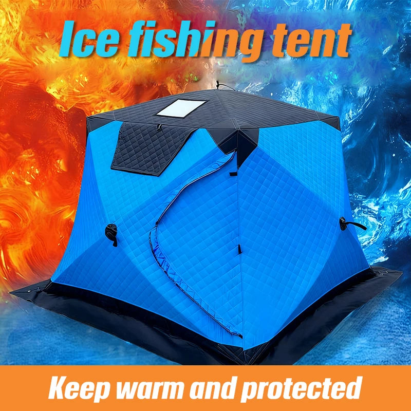 Outdoor Winter Fishing Tent For Camping 3-4 Person With Windows Quick Opening Tent Windproof And Waterproof Camping Gadgets