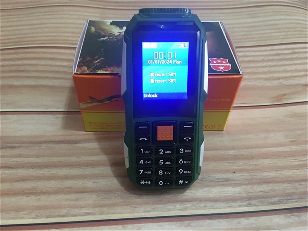 Mini Rugged Mobile Phone, 1.8", Push Button,Dual Sim, BT,Dual Flashlight, MP3,Wireless FM,BigHorn Dustproof Shockproof CellPhone