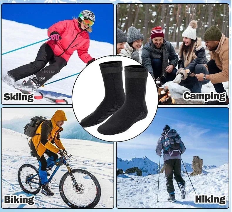 3mm Neoprene Socks Wetsuit Shoes Non Slip Surf Swim Fins Socks Warm Beach Boots for Snorkeling Diving Water Sports