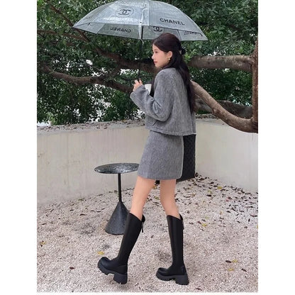 Real Soft Leather Boots 2025 Autumn And Winter New Knight Boots Height Increasing And Slimming Boots Thick Soled High Boots Long