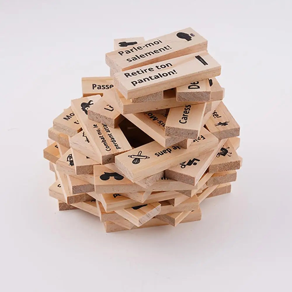 48PCS Dating Building Blocks For Date Nights Valentines And Adult Party Games Tower Game Deluxe Naughty Wooden Couple Toys