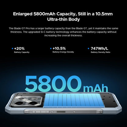 World Premiere DOOGEE Blade GT Pro 5G Rugged Phone LED Light Effect 12GB 512GB 10.5mm Ultra-thin 100MP AI Camera 5800mAh Battery