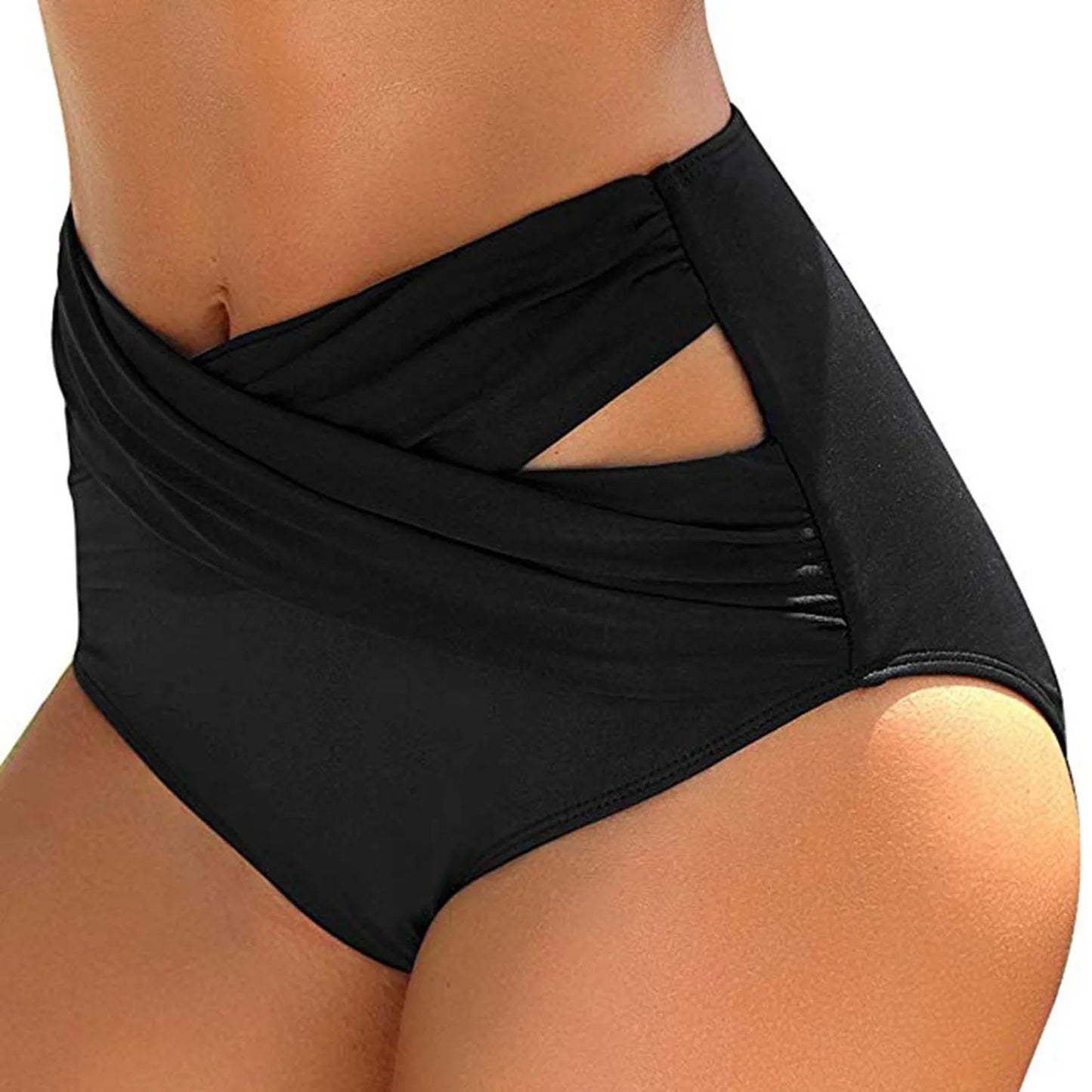 Summer Beach Swimsuit Women'S Bikini Swimsuit High Waisted Pleated Sexy Bikini Bottoms Swimsuit Shorts Beachwear Bañador
