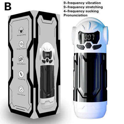Masturbator Adult Sex Toys for Men 3 in 1 Automatic Thrusting Sucking Vibration Mode Blowjob Simulated Vagina Male Sex Supplies