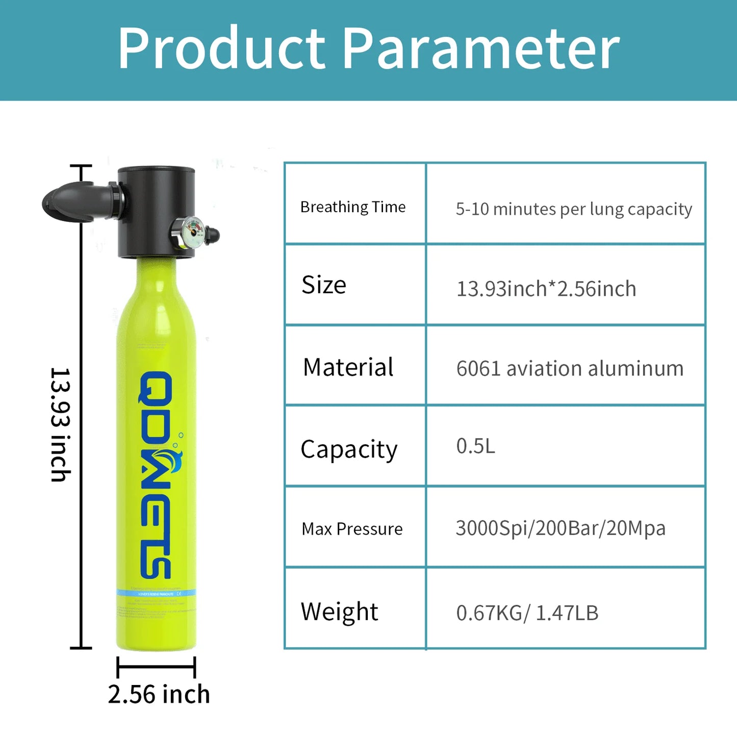 0.5L Mini Scuba Diving Tank 5-10 Minutes Lung Tank with diving mask Snorkel Air Snorkeling Equipment Outdoor Oxygen