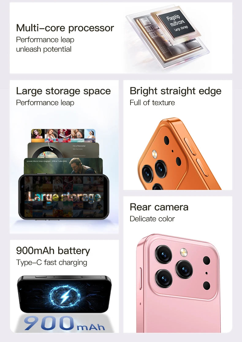 SOYES i17 Mini Smartphone 3.0" Display 2GB RAM 16GB ROM Dual SIM Standby Dual Camera Android 9.0 Multi Apps Support Small Phone