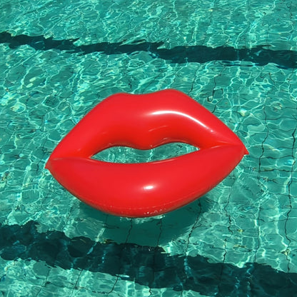 2 Pcs Inflatable Red Lip Pool Float, Portable PVC Water Mat for Beach & Pool Parties