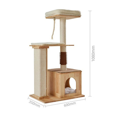 Indoor Cat House with Scratcher, Trees, Towers for Large Cats, Tall Toy, Multiple Hamocks, Park Scrapers Tool, Silicone Carrier
