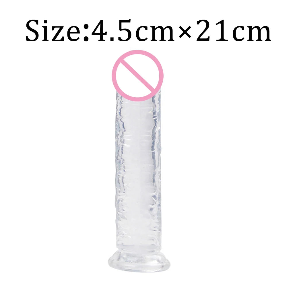 Realistic Dildo Adult Toys Transparent Dildo Suction Cup Jelly Women Erotic Sex Toys Soft Clitori Vaginal Masturbators Penis