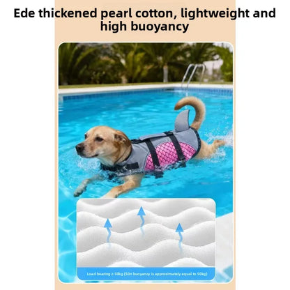 Dog Life Jacket Tear Resistant Dog Life Vest with Rescue Handle Pet Safety Swimsuit Small and Medium-sized Dog Life Jacket