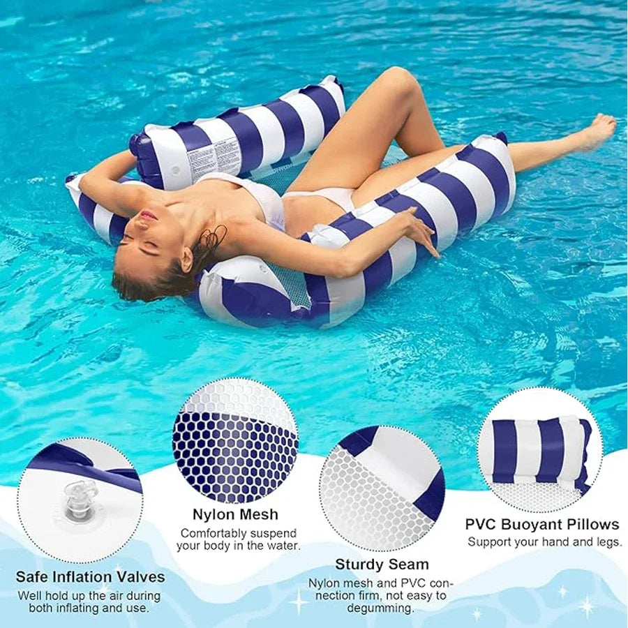 Water Hammock Recliner Inflatable Pool for Adults - Perfect for Pool Parties & Beach Fun,Party Water Rest Inflatable Seat