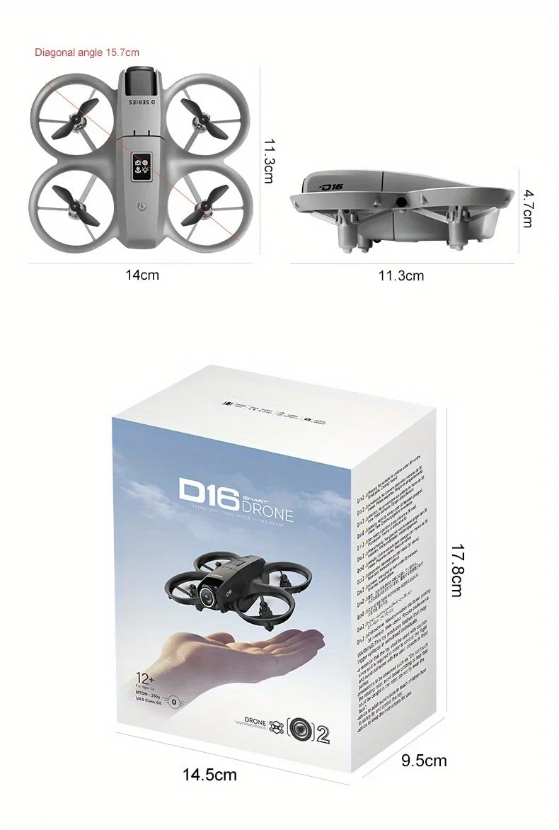 New D16 Drone HD Dual Camera Propeller Safety Design Optical Stream Positioning Three Sides Obstacle Avoidance VS DJI