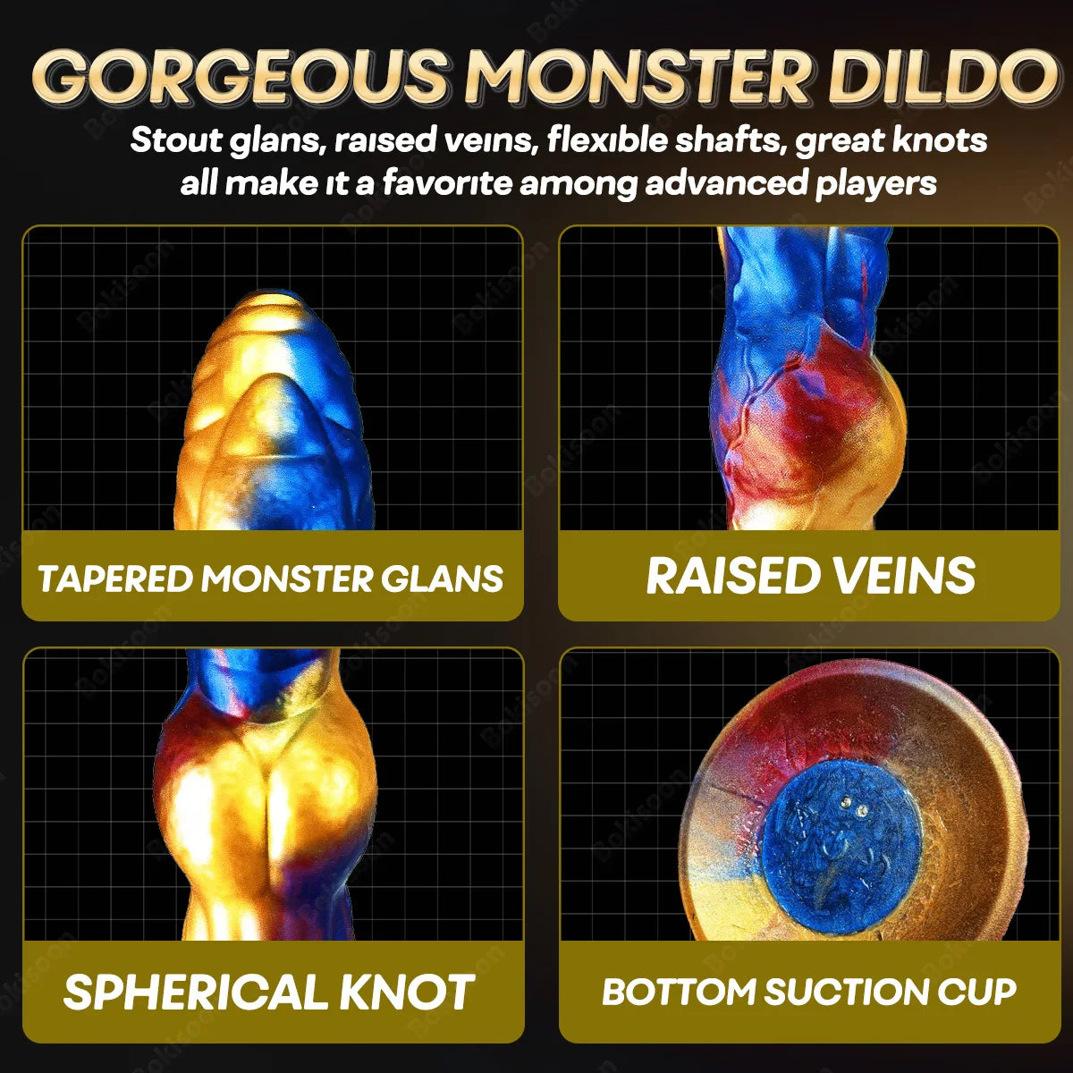 Thrusting Dildo Sex Toys Vibrator Monster Huge Thick Dildos Anal Toys Remote Control Multi-Modes Big Dildo Adult Sex Toys & Game