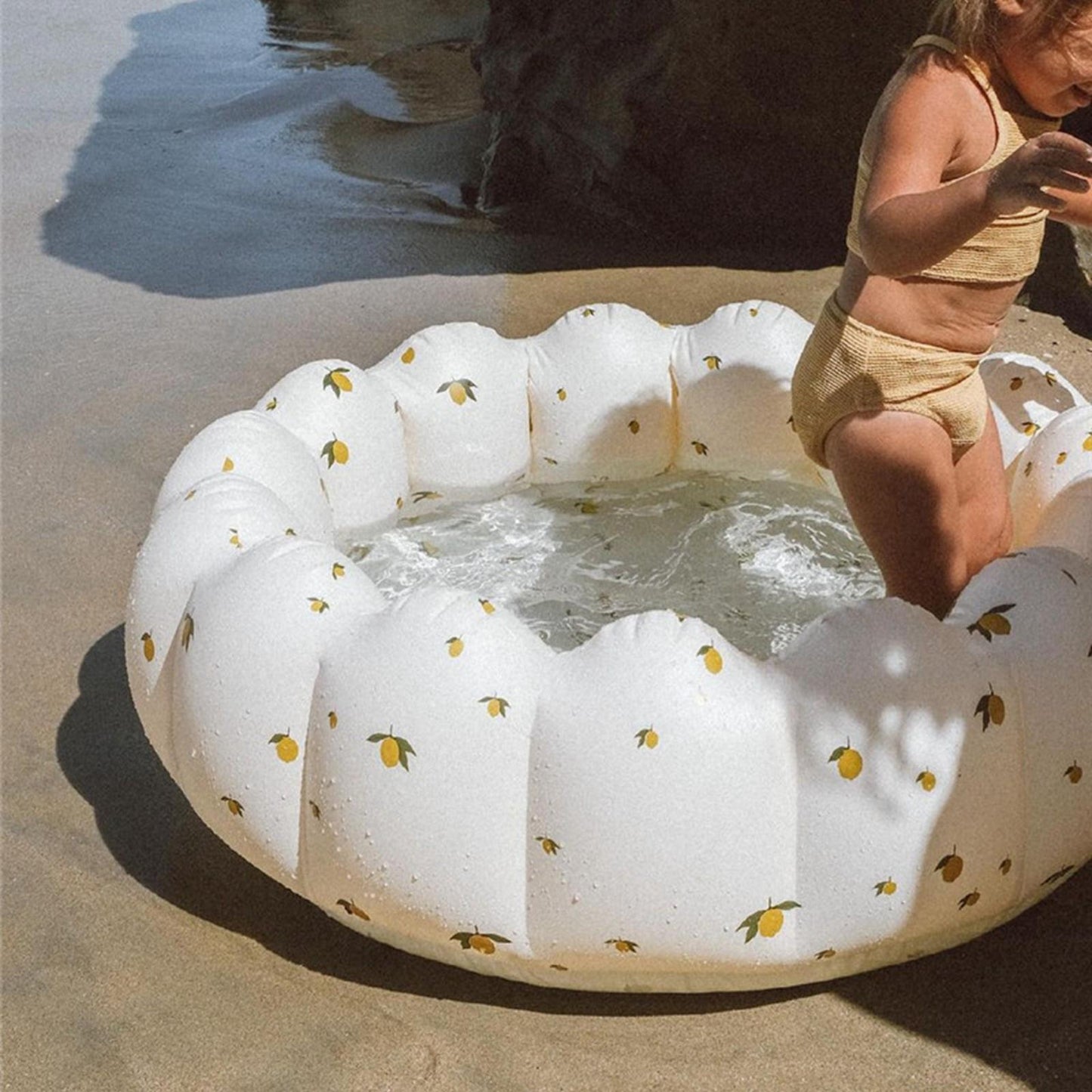 Round Petal Soft PVC Inflatable Baby Paddling Pool 90x25cm, for Toddlers Bath Household Outdoor Swimming Pool to Enjoy Splashing