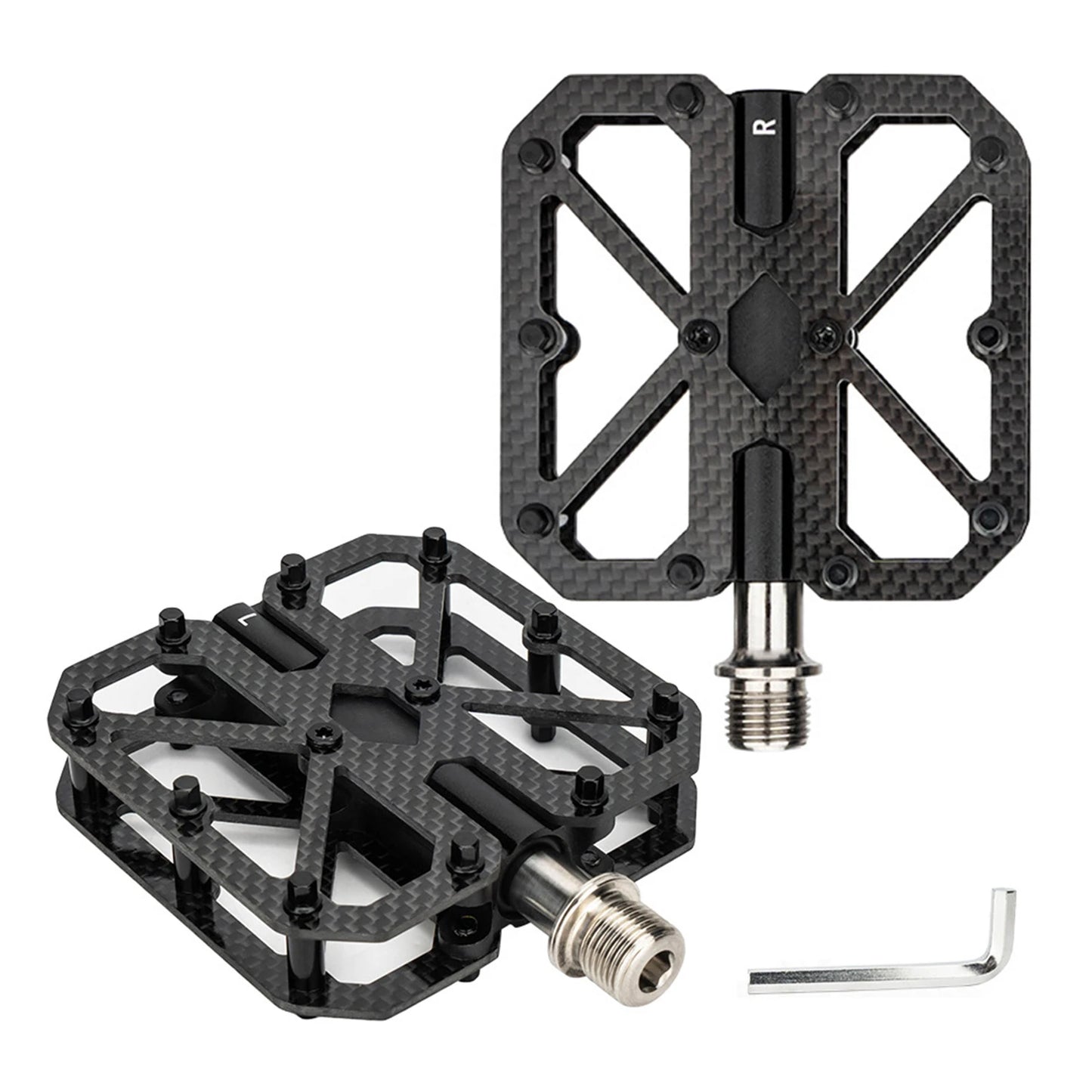 Bike Pedals Carbon Composite Three Bearings Non-slip Lightweight Pedals for Road Mountain Folding Bikes Road Bike Pedals