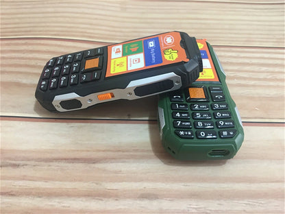 Mini Rugged Mobile Phone, 1.8", Push Button,Dual Sim, BT,Dual Flashlight, MP3,Wireless FM,BigHorn Dustproof Shockproof CellPhone
